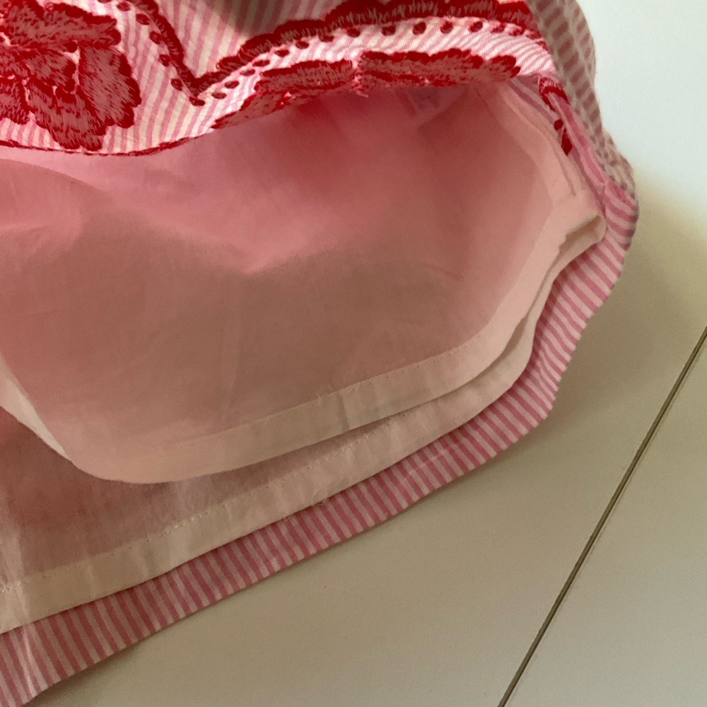 Baby Boden Striped Pink Dress 6-12 Months with Red Floral Embroidery - Picture 10 of 12
